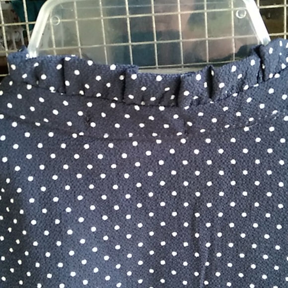 Nwt Navy Dot Peplum Blouse (S) - Picture 9 of 9